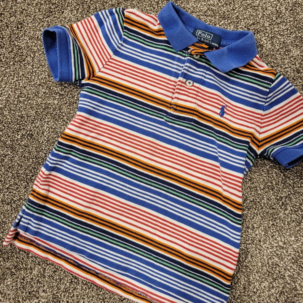 Polo Ralph Lauren Kids Multi Color Striped Short Sleeve Polo Shirt Size 3T